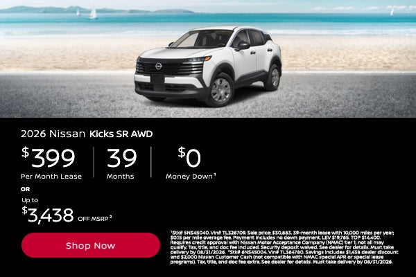 2026 Kicks SR AWD offer from Bill Dodge Nissan