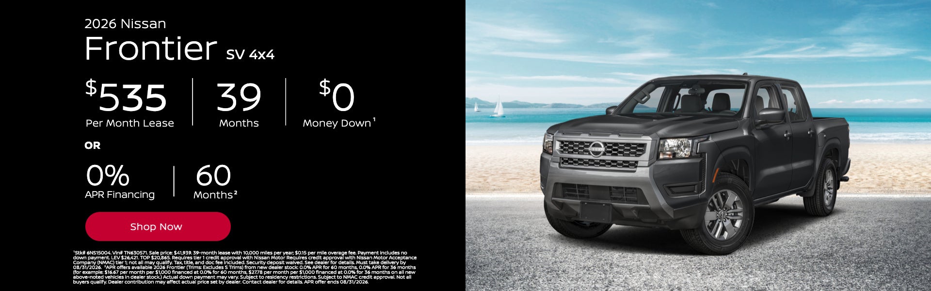 2026 Frontier SV 4x4 offer from Bill Dodge Nissan