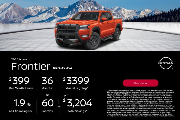 2026 Nissan Frontier PRO-4X 4x4 Offer