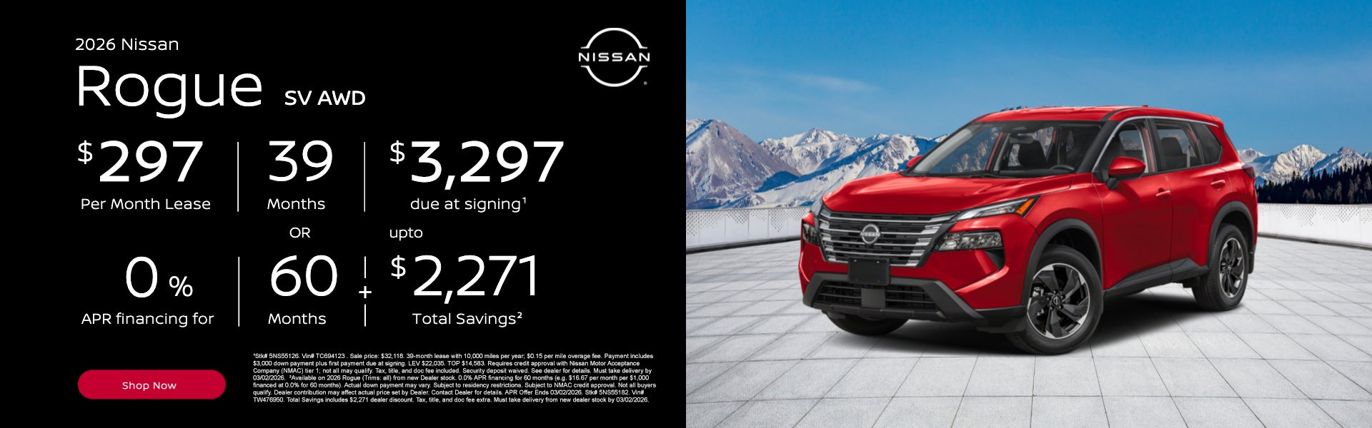 2026 Nissan Rogue SV AWD Offer