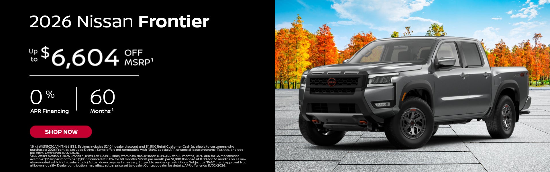 2026 Nissan Frontier Monthly Special Offer