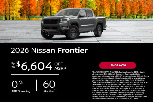 2026 Nissan Frontier Monthly Special Offer