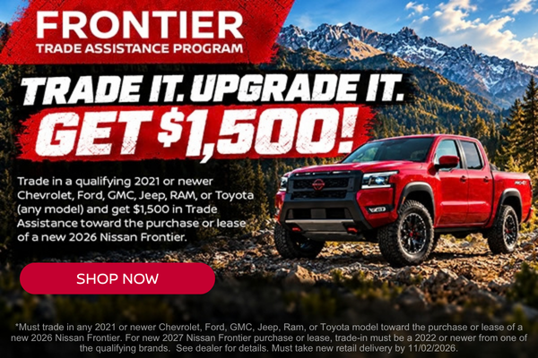 Get $1500 in Trade Assistance toward a 2026 Frontier