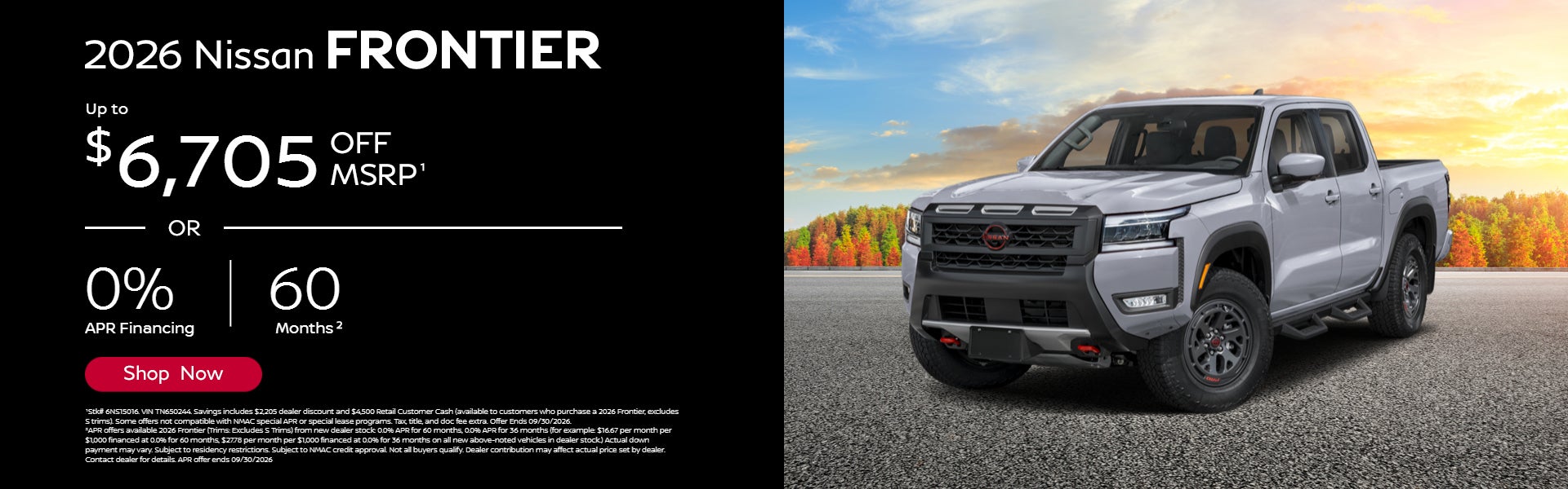 2026 Nissan Frontier Special Monthly Offer